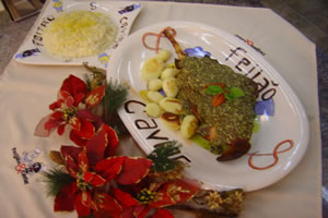 Pernil de Cordeiro com Molho de Manjericão Acompanhado de Risoto de Limão Siciliano